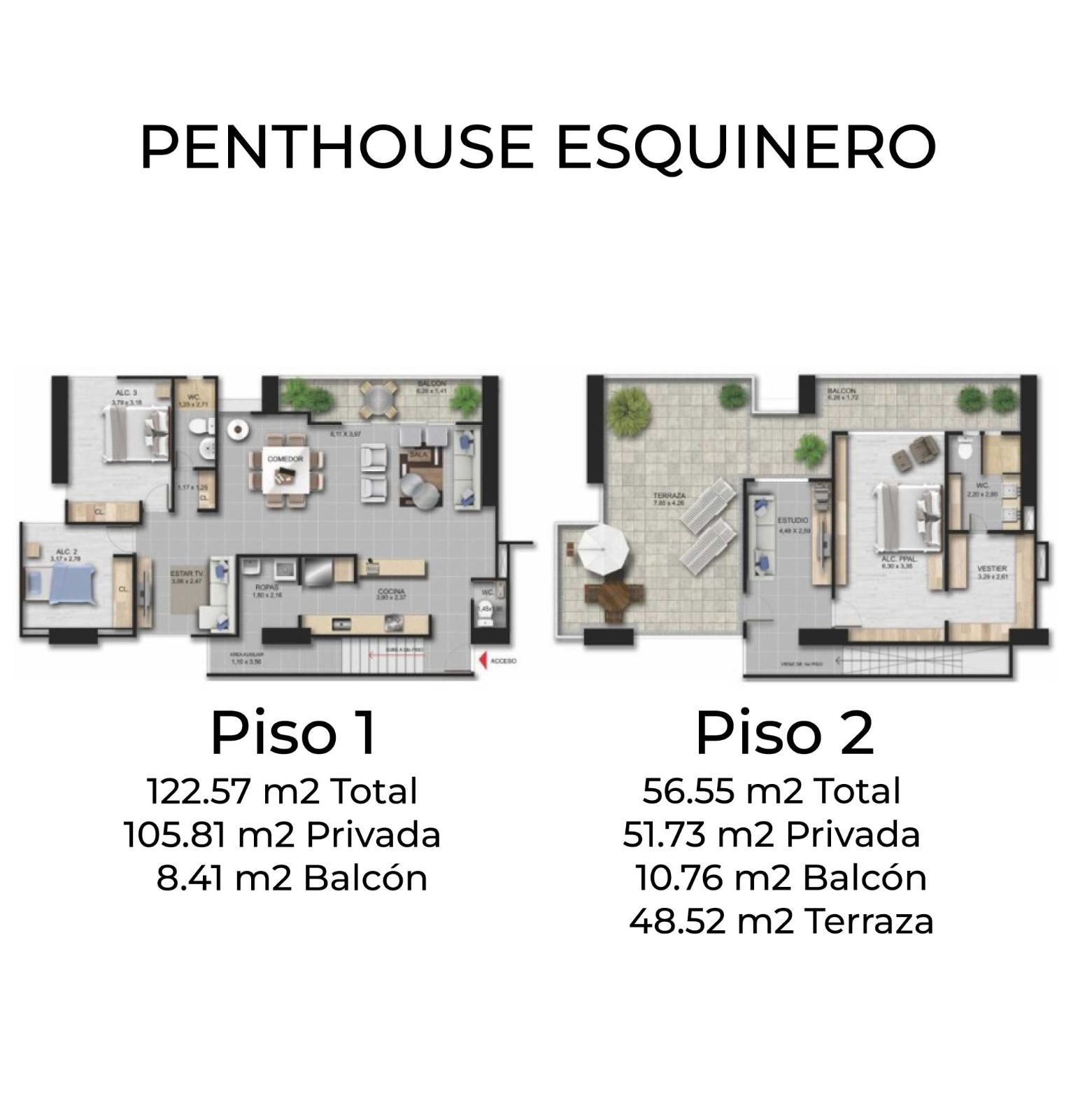 Plano del penthouse · Podium